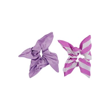 Dona cuadrada para el cabello miniso lisa y rayas 2 pzas lila -  Miniso