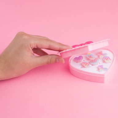 Set infantil de anillos miniso sirenitas y corazones -  Miniso
