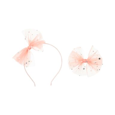 Set infantil de accesorios para cabello miniso tutu 2 pzas rosa y dorado -  Miniso