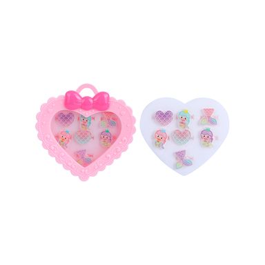 Set infantil de anillos miniso sirenitas y corazones -  Miniso