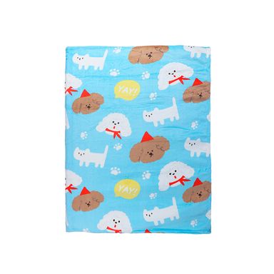 Manta con diseño de perritos azul -  Miniso