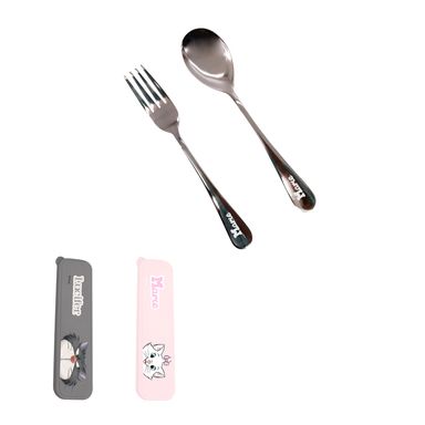 Juego de cubiertos disney cat collection tenedor y cuchara marie rosa -  Disney Cat Collection