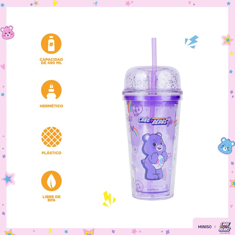 Vaso-de-pl-stico-colecci-n-care-bears-de-doble-pared-con-sorbete-480-ml-morado-Care-Bears-3-18844
