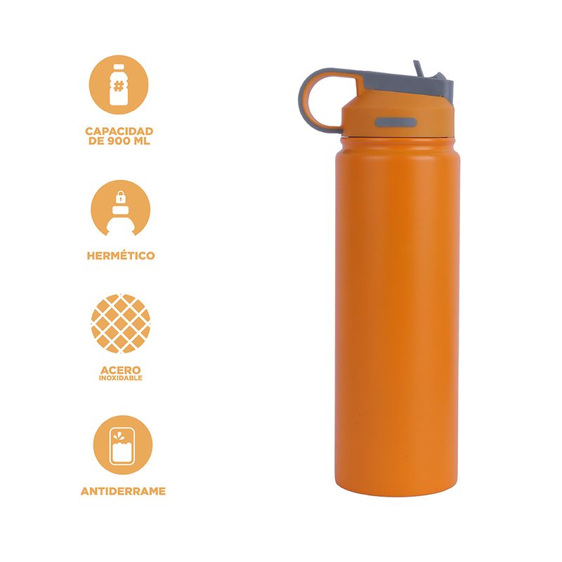 Vaso-de-acero-inoxidable-de-color-solido-con-asa-y-tapa-de-sorbete-900-ml-naranja-Miniso-3-18705