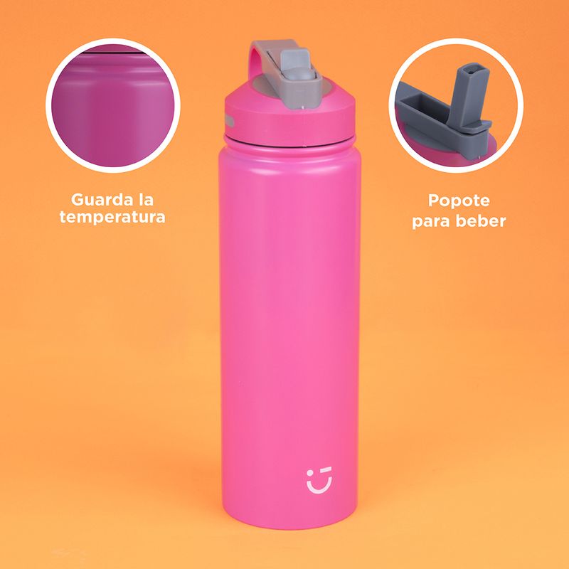 Vaso Termico Acero Inoxidable con Asa Rosa 400ml – Welcome Home Lima