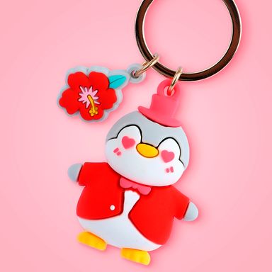 Llavero mini romance rosa pingüino b 4cm serie mini family -  Mini Family