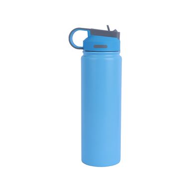 Tomatodo de acero inoxidable de color solido con asa y tapa con sorbete 900 ml azul -  Miniso