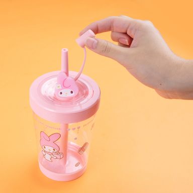 Vaso de plástico portátil con sorbete sanrio 535 ml rosa 40x31cm melody -  Sanrio