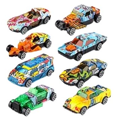Coche terrestre de aleación 1:64 graffiti paquete de 4 11cm x 2.5cm x 24cm -  Miniso