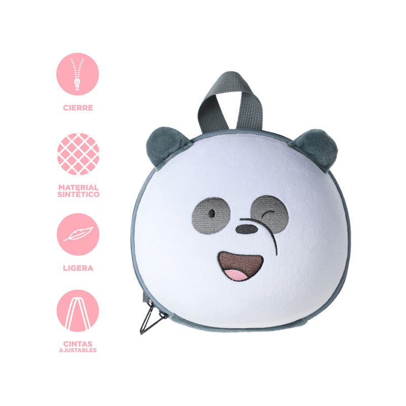 Mochila-infantil-los-osos-escandalosos-textura-suave-panda-negro-We-Bare-Bears-4-14264