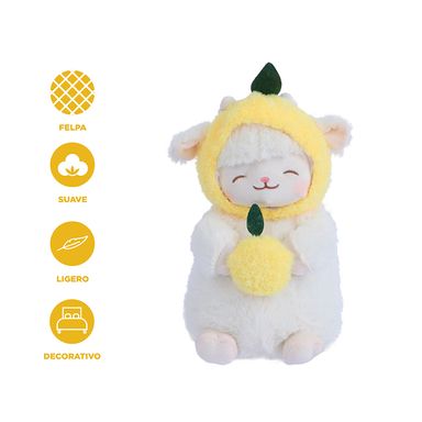 Peluche de cordero lamb baa series limón 12cm x 15cm x 25cm -  Miniso