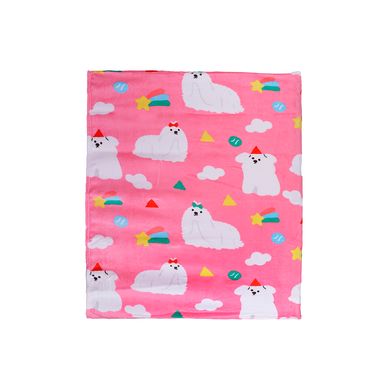 Manta con diseño de perritos rosa -  Miniso
