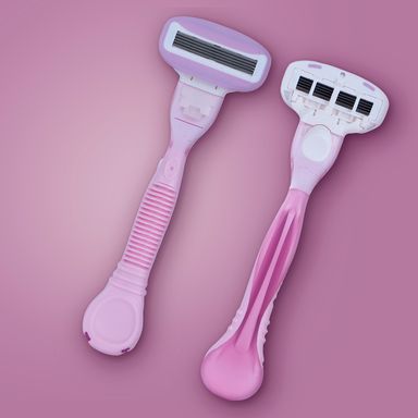 Maquinilla de afeitar de mango largo de 5 hojas para mujer púrpura -  Miniso