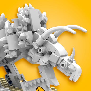 Bloques museo de los dinosaurios esqueletos de dinosaurios triceratops 15cm serie miniso -  Miniso