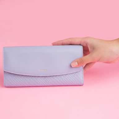 Cartera para mujer grande miniso textura perlitas lila -  Miniso
