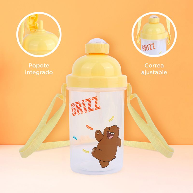 Tomatodo-de-pl-stico-we-bare-bears-collection-5-0-con-correa-500-ml-pardo-tapa-amarilla-We-Bare-Bears-6-18946