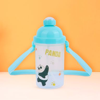 Tomatodo de plástico we bare bears collection 5.0 con correa 500 ml panda tapa aqua -  We Bare Bears