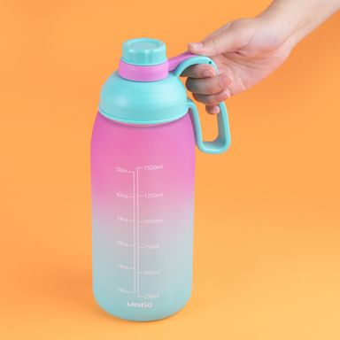 Tomatodo de plástico con asa de la serie gradient 1800 ml rosa y verde -  Miniso