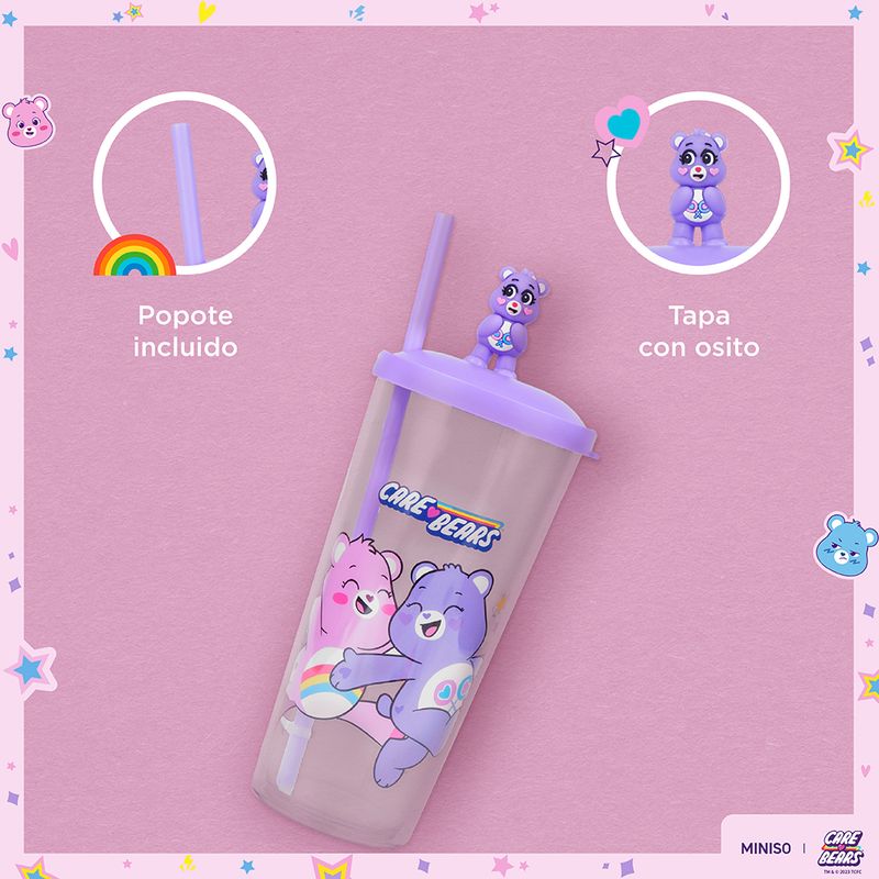 Vaso-de-pl-stico-de-la-colecci-n-care-bears-550-ml-morado-con-sorbete-y-oso-de-pl-stico-Care-Bears-5-19056