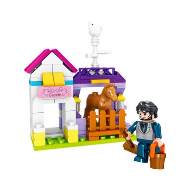 Bloques serie minigirl jardín del castillo ql1186 caballo balancín, 110 piezas 10x10x10cm miniso -  Miniso
