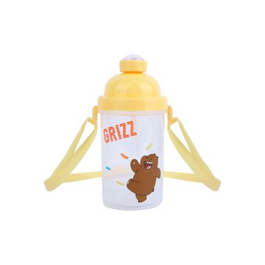 Tomatodo de plástico we bare bears collection 5.0 con correa 500 ml pardo tapa amarilla -  We Bare Bears