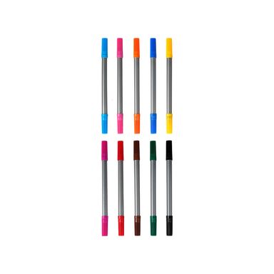 Plumón de doble punta de 10 colores 17cm x 11.4cm x 1.2cm serie miniso -  Miniso