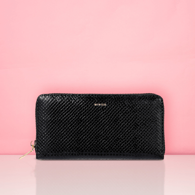 Cartera para mujer miniso grande textura elegante negro -  Miniso