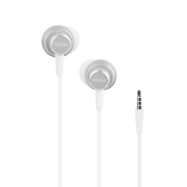 Audífonos metálicos stereo r3 blanco -  Miniso