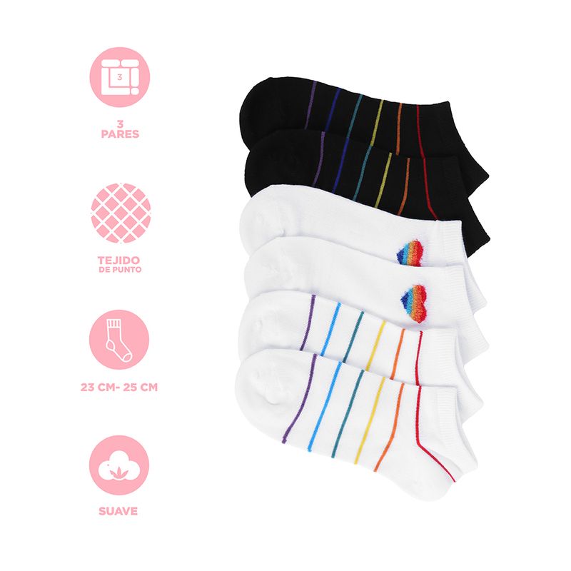 Medias-para-mujer-miniso-serie-arco-ris-3-pares-rayas-Miniso-3-14560