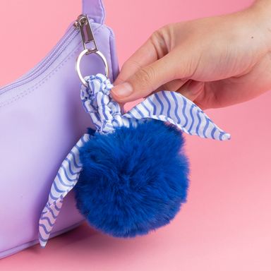 Colgante pompón con cinta serie navy blue -  Navy Blue