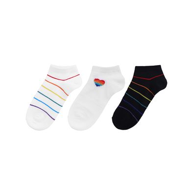 Medias para mujer miniso serie arcoíris 3 pares rayas -  Miniso