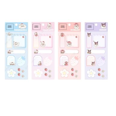 Stickers strawberry 4 modelos variados 22.5cm x 9.5cm serie sanrio -  Sanrio