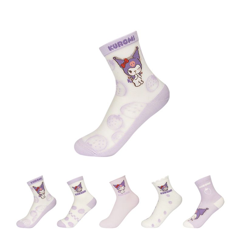 Medias-infantiles-sanrio-serie-strawberry-kuromi-2-pares-edad-9-a-12-Sanrio-1-16183
