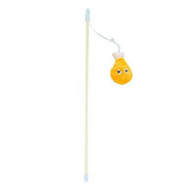 Juguetes para mascotas serie happy foods varita para gato muslo de pollo 26.5cm x 8cm miniso -  Happy Foods