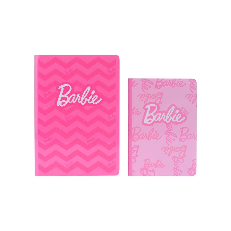 Libretas-y-cuadernos-set-encuadernados-con-costura-A5-y-B5-2x28-hojas-14-5cm-serie-barbie-Barbie-1-18731