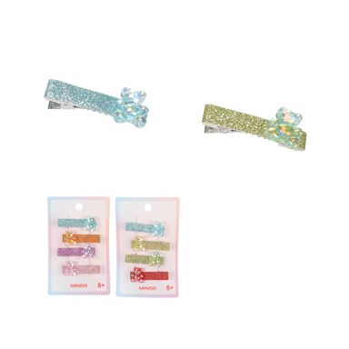 Set de broches para el cabello miniso serie gummy bear glitter 4 pzas -  Miniso