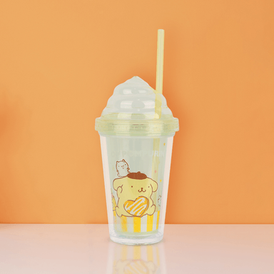 Vaso de plastico con sorbete en forma de helado sanrio 320 ml amarillo 44x33cm - Sanrio