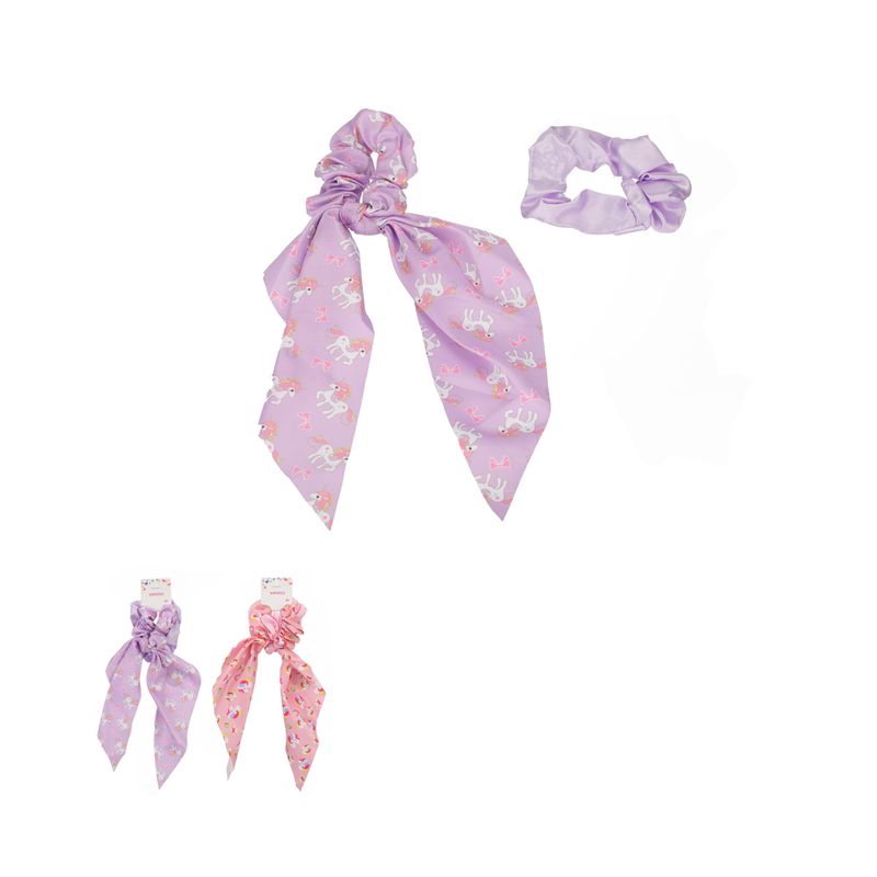 Liga-para-el-cabello-infantil-estampado-unicornios-mini-rosa-y-lila-Miniso-1-16482