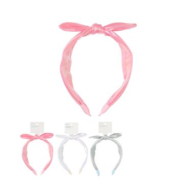 Vincha de moda con nudo tela metalizada serie pink globe -  Miniso