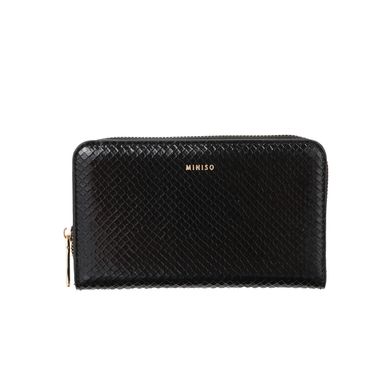 Cartera para mujer miniso texturizada y elegante negro -  Miniso