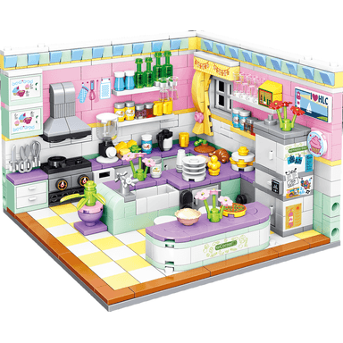Bloques minicity casa cocina 595 piezas 15cm serie miniso -  Miniso