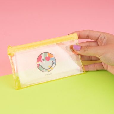 Cartuchera transparente 14.3cm x 7.8cm smiley world -  Smiley World