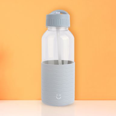 Tomatodo de plástico con asa y funda de color solido 1000 ml gris -  Disney