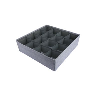 Caja de almacenamiento de tela con 16 rejillas serie gris 32x10cm -  Miniso