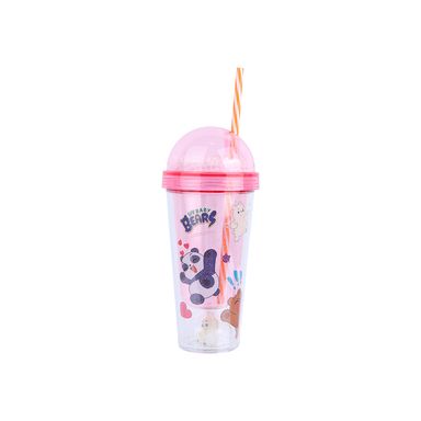 Vaso de plástico we bare bear baby collection de pared doble con sorbete 350 ml rosa -  We Bare Bears