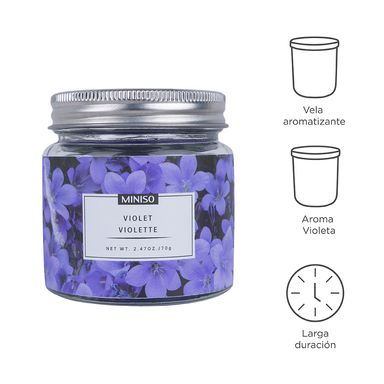 Vela de jarra garden series violeta 70 gr -  Miniso