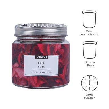 Vela de jarra garden series rosa 70 gr -  Miniso
