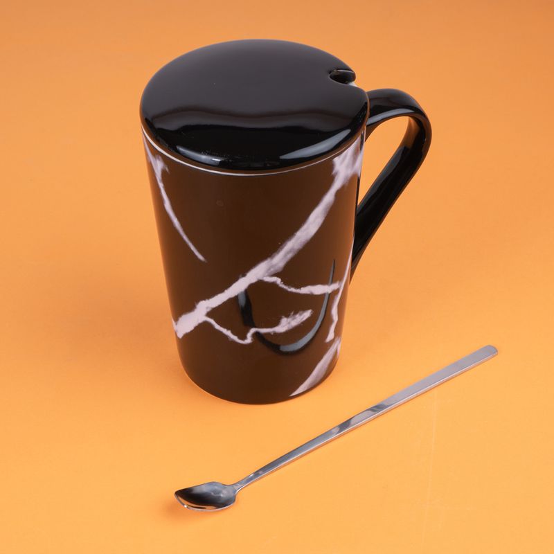 Taza-de-cer-mica-con-patr-n-de-m-rmol-serie-black-white-con-tapa-y-cuchara-380-ml-negro-Black-White-4-19226