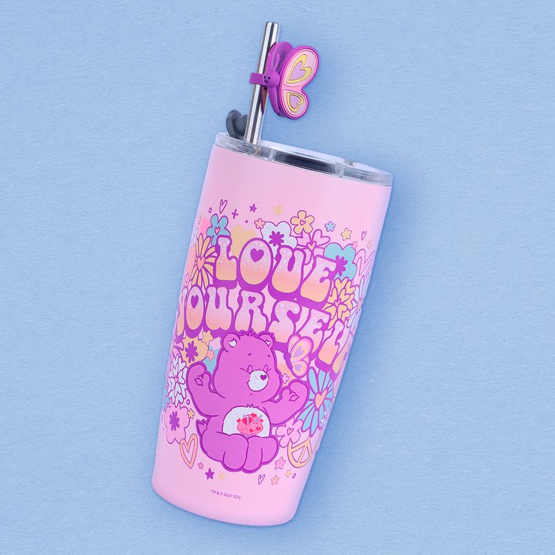 Vaso-de-acero-con-sorbete-de-colecci-n-care-bears-530-ml-rosa-y-personaje-Care-Bears-2-19351