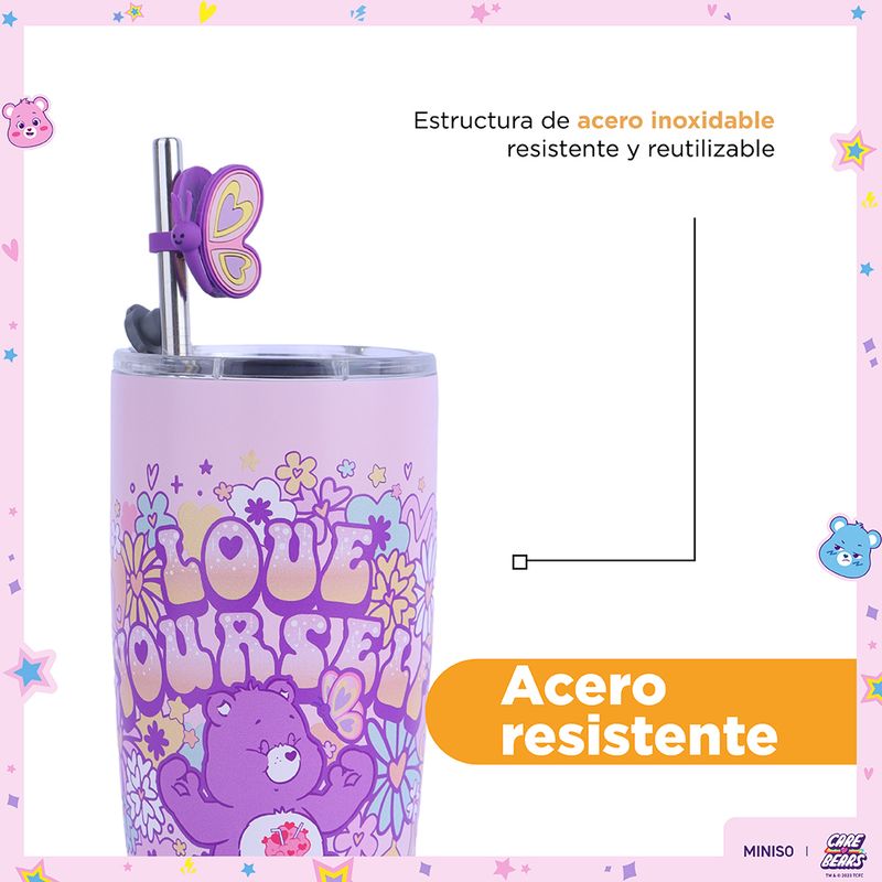 Vaso-de-acero-con-sorbete-de-colecci-n-care-bears-530-ml-rosa-y-personaje-Care-Bears-6-19351